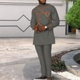 thumbnail image 1 of BAZINRICHE Dashiki Men African Clothing 2 Piece Sets Party Long Sleeve Shirt and Troursers Fashion African Outfits, 1 of 4