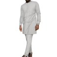 thumbnail image 1 of BAZINRICHE Long Sleeve African Shirts and Pants African Mens Clothes 2pcs Set Dashiki Outfits Patchwork African Attire, 1 of 5