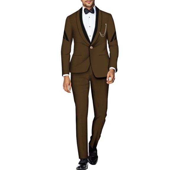 BAZINRICHE Male Slim Fit Fancy Blazers Jacket Wedding Banquet Business Party Suits WYNX800
