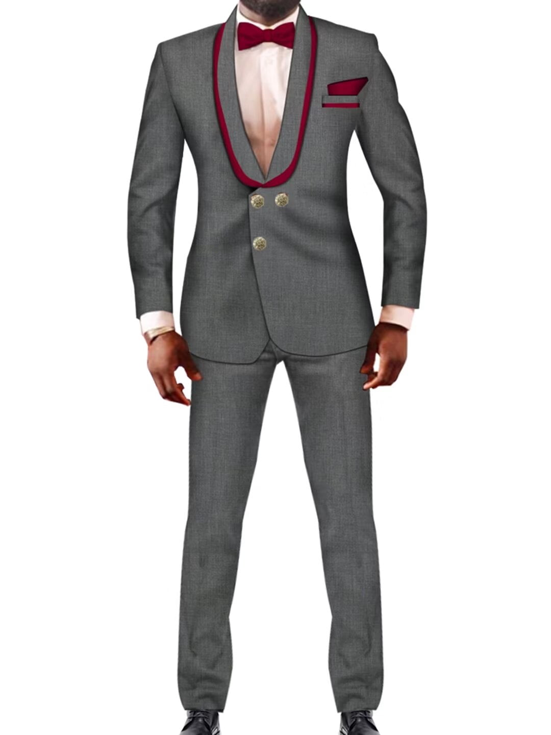 Men’s African 2-Piece Bazin Suit – Blazer & Pants Set for Weddings M250112 main image 0