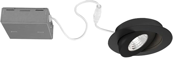 Matte Black 4" Directional Dimmable LED Recessed Light Fixture