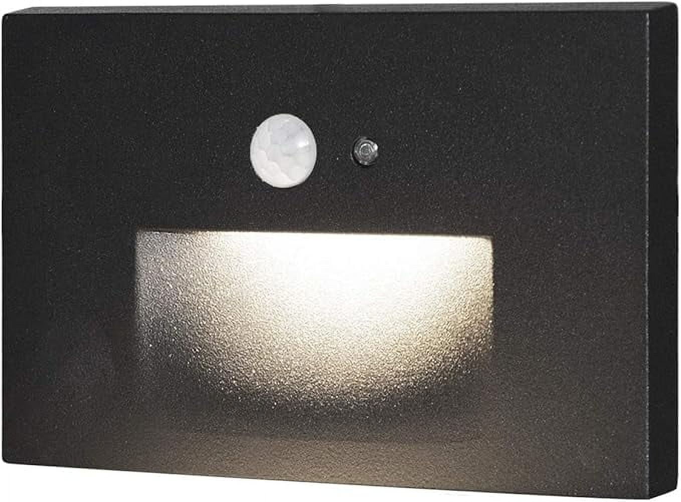 Black Integrated LED Recessed Stair Light with Motion Detection