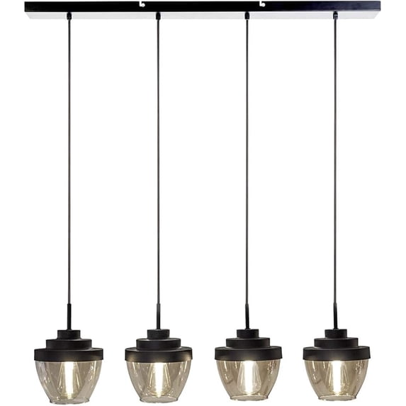 Bazz P17224BK Vesta Led Quadruple Pendant Light, Dimmable, Adjustable, Easy Installation, 59-in, Black