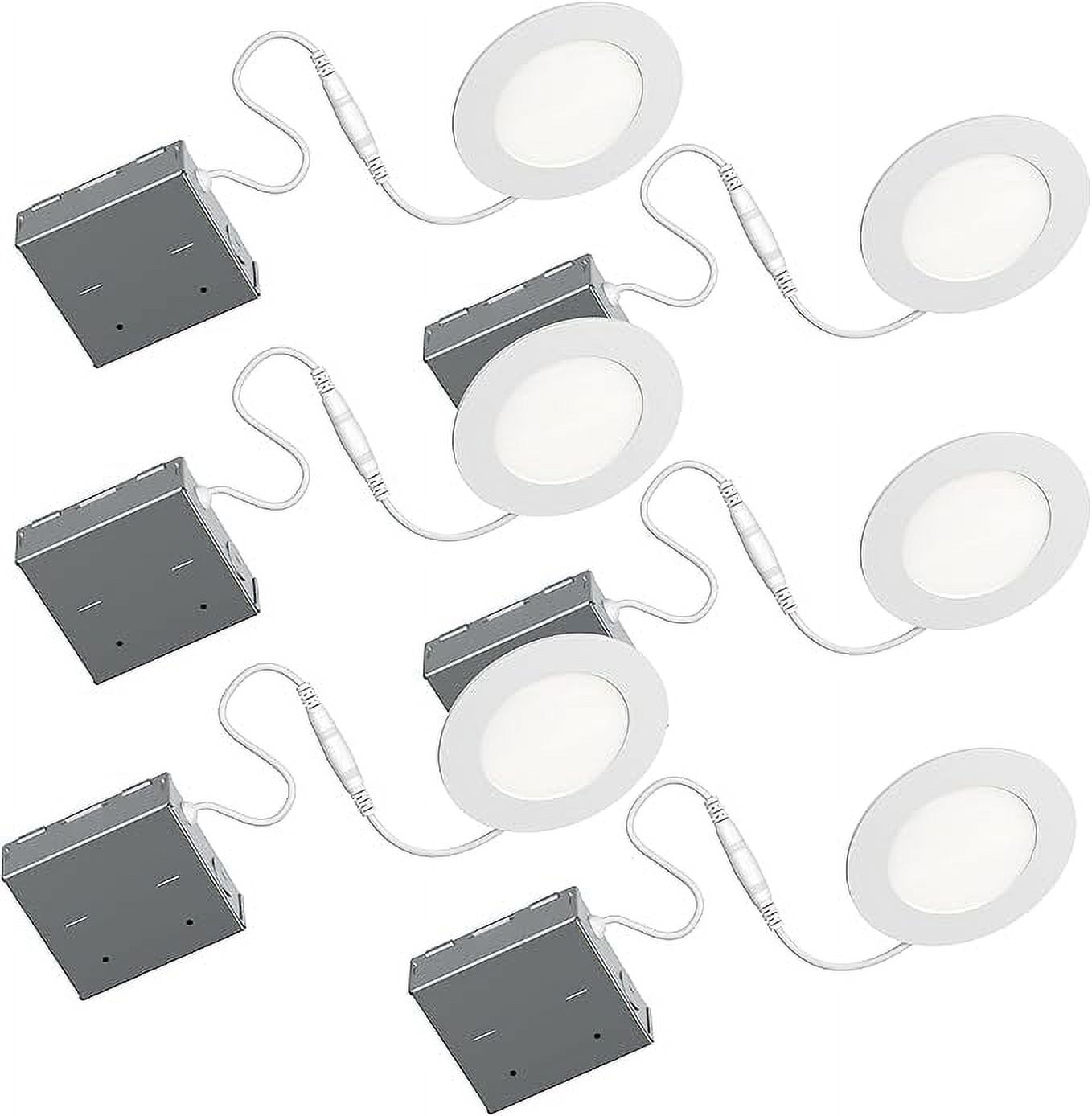 Ultra Thin White Integrated LED Recessed Light Kit, 4-inch, 6-Pack