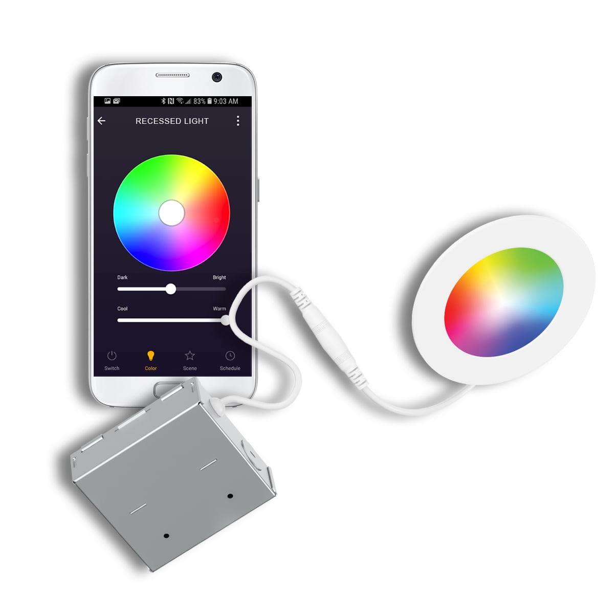 4.5'' White Circular RGB LED Smart Recessed Light