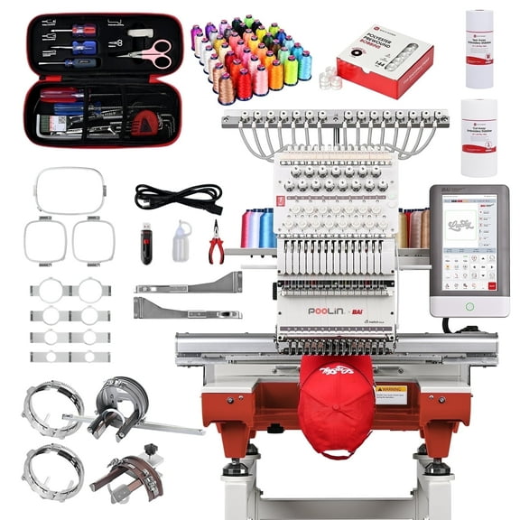 PoolinxBAi The Mirror 15 Needle Commercial embroidery machine with kit