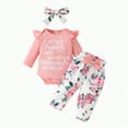 thumbnail image 1 of BAnala Baby Girl Clothes Baby Girl Outfits Toddler Baby Girl Fall Winter Clothes Flower Print Pullover Sweatshirt + Pants 3Pcs Outfits Pink,0-3 Months, 1 of 7