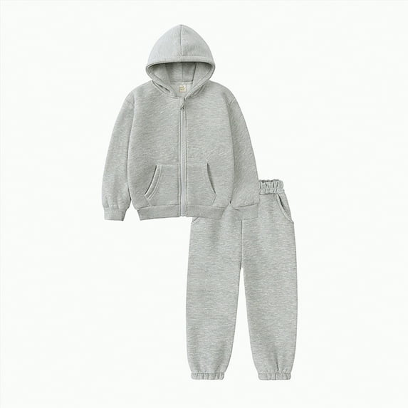 BAnala Baby Girl Clothes Fall Outfits for Baby Girls Girl's Clothing Set Hooded Shirt and Jogging Pants 2PCS Outfits Light Gray,4-5 Years