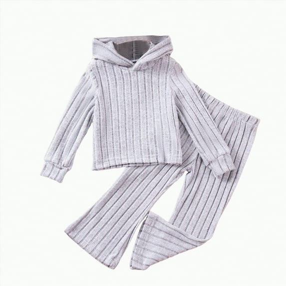 BAnala Baby Girl Clothing Girls Clothing Set Long Sleeve Heart Tops Floral Print Pants 2Pcs Children Kids Clothes Cute Outwear Grey,2-3 Years