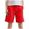 thumbnail image 1 of BAnala Children's Cotton Shorts Summer Casual Drawstring Pants Solid Color Children's Middle Pants Childrens Cotton Blend Summer Shorts (Red,8-9 Years), 1 of 4