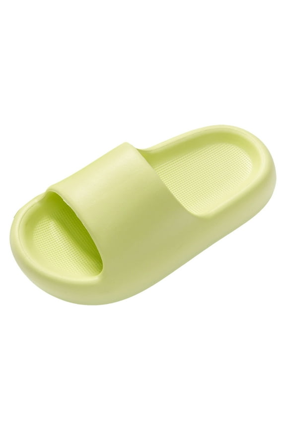 Cloud Slides for Kids Toddler Slippers Bathroom Non-Slip Open Toe Soft Comfy Thick Sole Cozy Boys Girls Home House Cloud Slide Sandals for Indoor Outdoor Shoes (Green,3.5-4 Years)