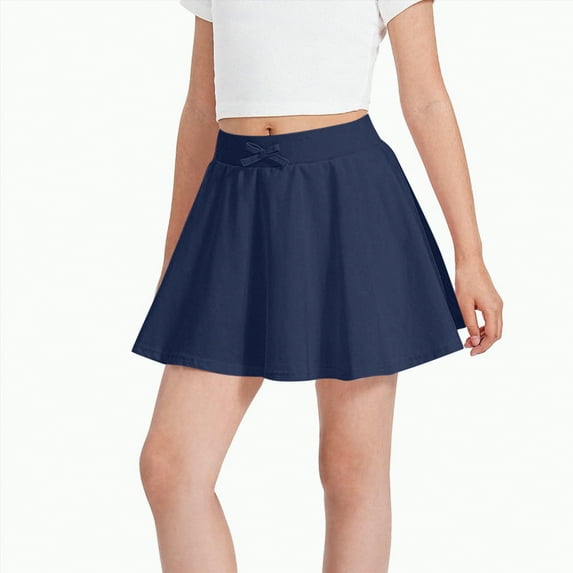 BAnala Girl Skirts Girl's Sport Skirts with Shorts Athletic Pleated Skort Colorful Performance Skorts Navy,12-13 Years