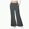 thumbnail image 1 of BAnala Girls Pants Girls Wide Leg Pants Loose Trousers Linen Flowy with Pockets Elastic Waist Casual for Kids Grey,13-14 Years, 1 of 4