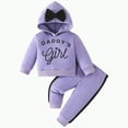 thumbnail image 1 of BAnala Little Girls Clothes Toddler Fall Outfits for Girls Girl Clothes Long Sleeve Hooded Tops Pants Set Outfits Fall Clothing Outfits Purple,12-18 Months, 1 of 7