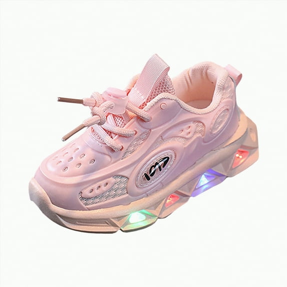 BAnala Toddler Sneaker Toddler Kids Sparkle Breathable Lightweight Sneakers Light Up by Step Pink,2.5