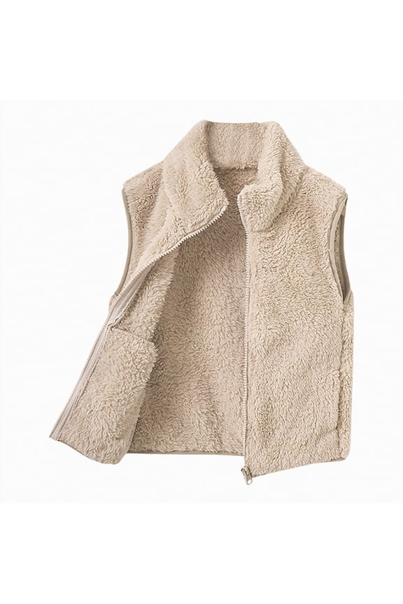 Vest Boys Girls Down Vest Warm Winter Jacket Lightweight Sleeveless Buttons Coat Boys' Girls' Outerwear Vests 3-4 Years,Brown