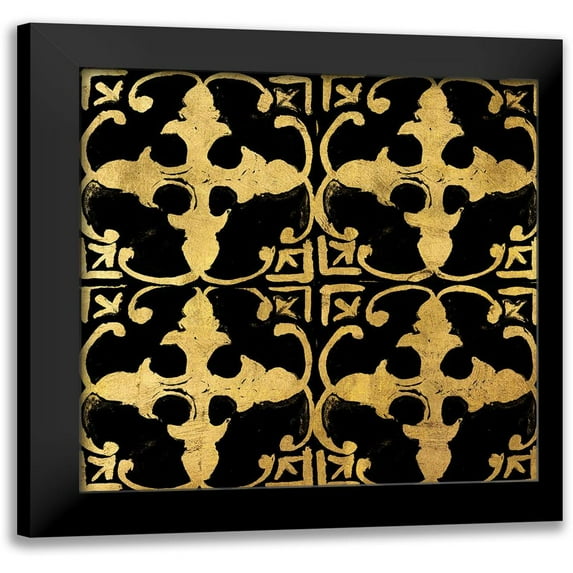 BAndG Tileworks 1 12x12 Black Modern Framed Museum Art Print Titled - Art Licensing Studio