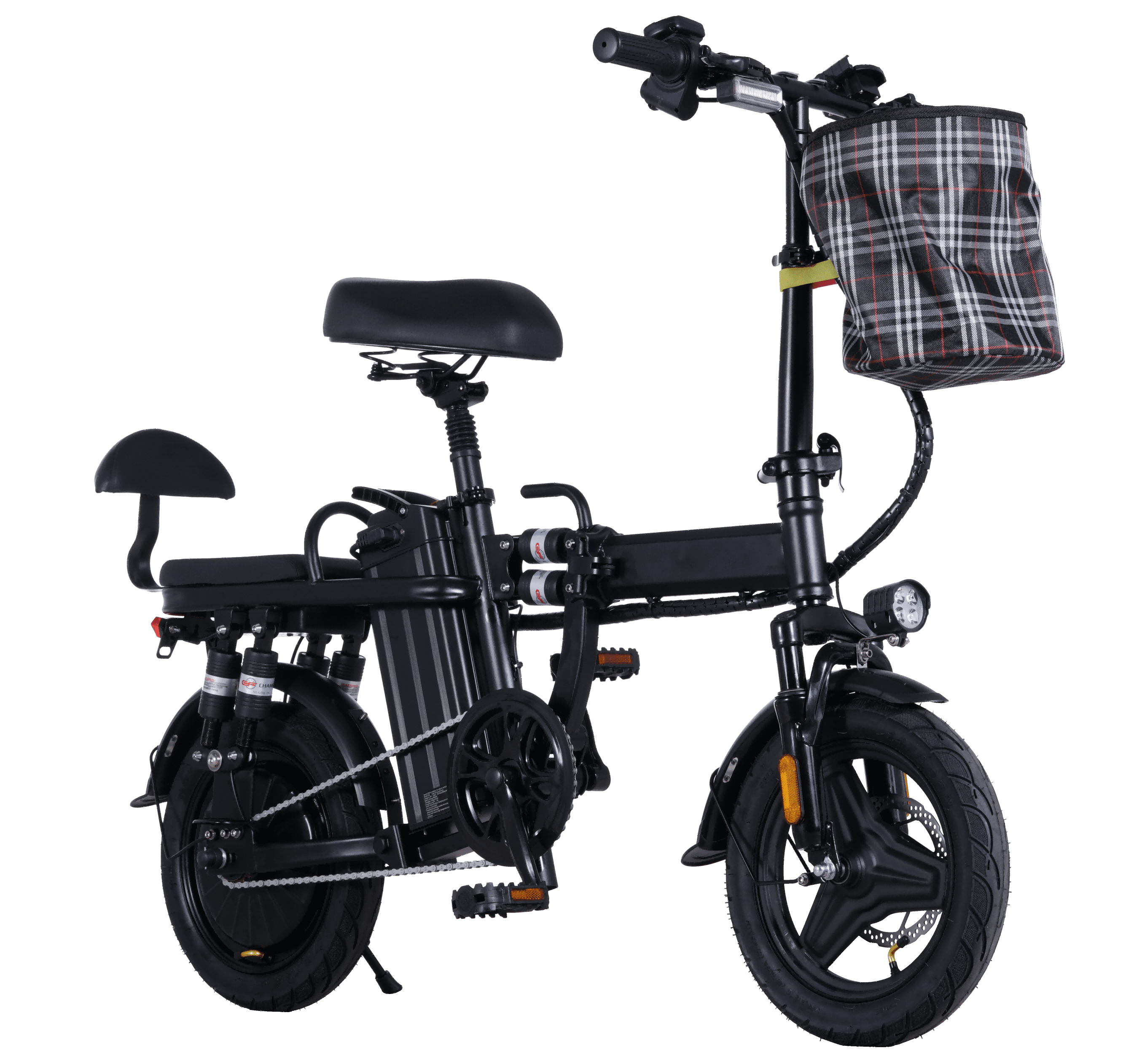 BB-01A 48V/16Ah Electric Bicycle Folding Electric Bike for Adults,14" Ebike Urban City with 9 Shock Absorptions Motor 500W, speed 20 miles, UL2849