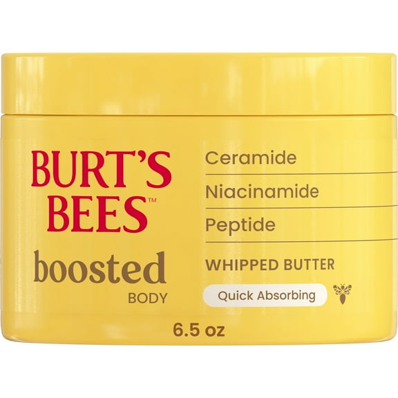 Burt's Bees Boosted Body Whipped Butter Body Lotion, Tropical Scent, 6.5 oz. Jar