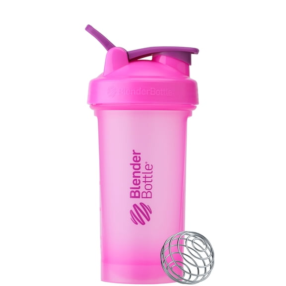 BlenderBottle Classic 24 oz Pink Shaker Cup with Flip-Top and Wide Mouth Lid