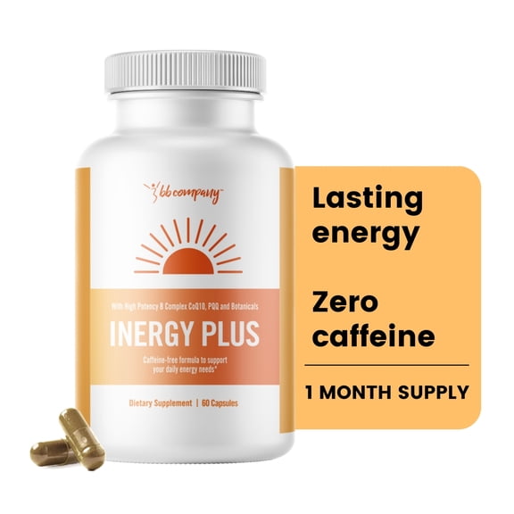 BB Company InergyPlus Natural Energy Supplement for Women and Fatigue, Mental Focus, Caffeine-Free, 60 Capsules