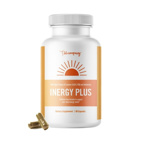 BB Company InergyPlus Natural Energy Supplement for Women and Fatigue, Mental Focus, Caffeine-Free, 60 Capsules