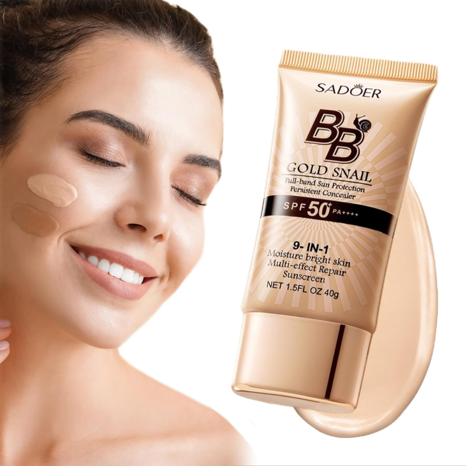 BB Cream, SPF 50, Waterproof and Sweat Proof, Full Coverage Foundation Tinted Moisturizer, Face