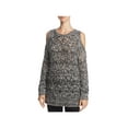 thumbnail image 1 of BB Dakota Bernette Women's Knit Open Stitch Cold Shoulder Sweater Black Size XS, 1 of 2