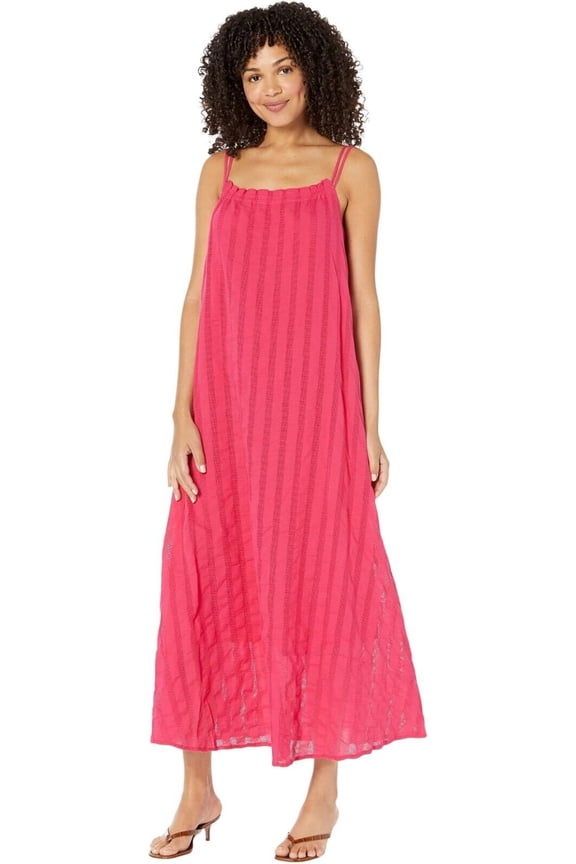 BB Dakota By Steve Madden Flowget About It Dress Womens Large Pink Cotton JDM481 (Pink,Regular,L)