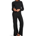 thumbnail image 1 of BB Dakota Women's Ribbed Lounge Set (Black, XL), 1 of 2