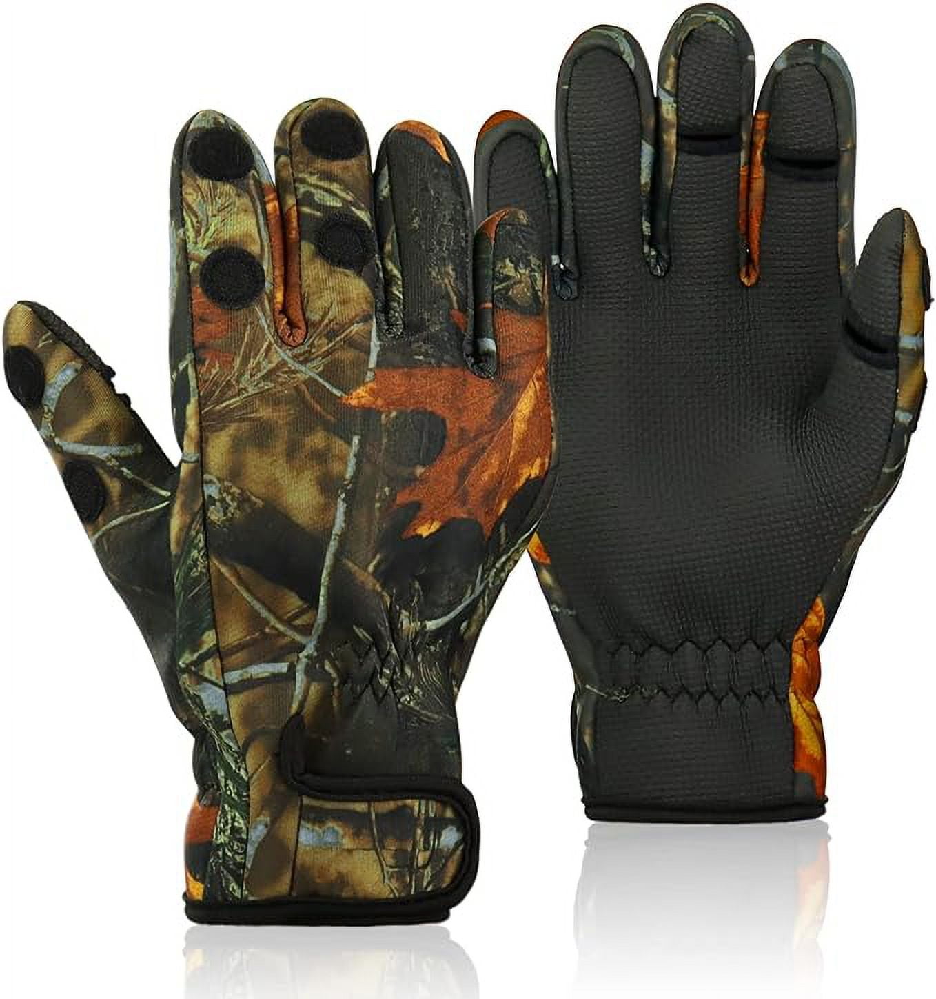Full Finger Gloves Neoprene 2 Slits Fishing Warm Gloves Fleece Waterproof  Gear