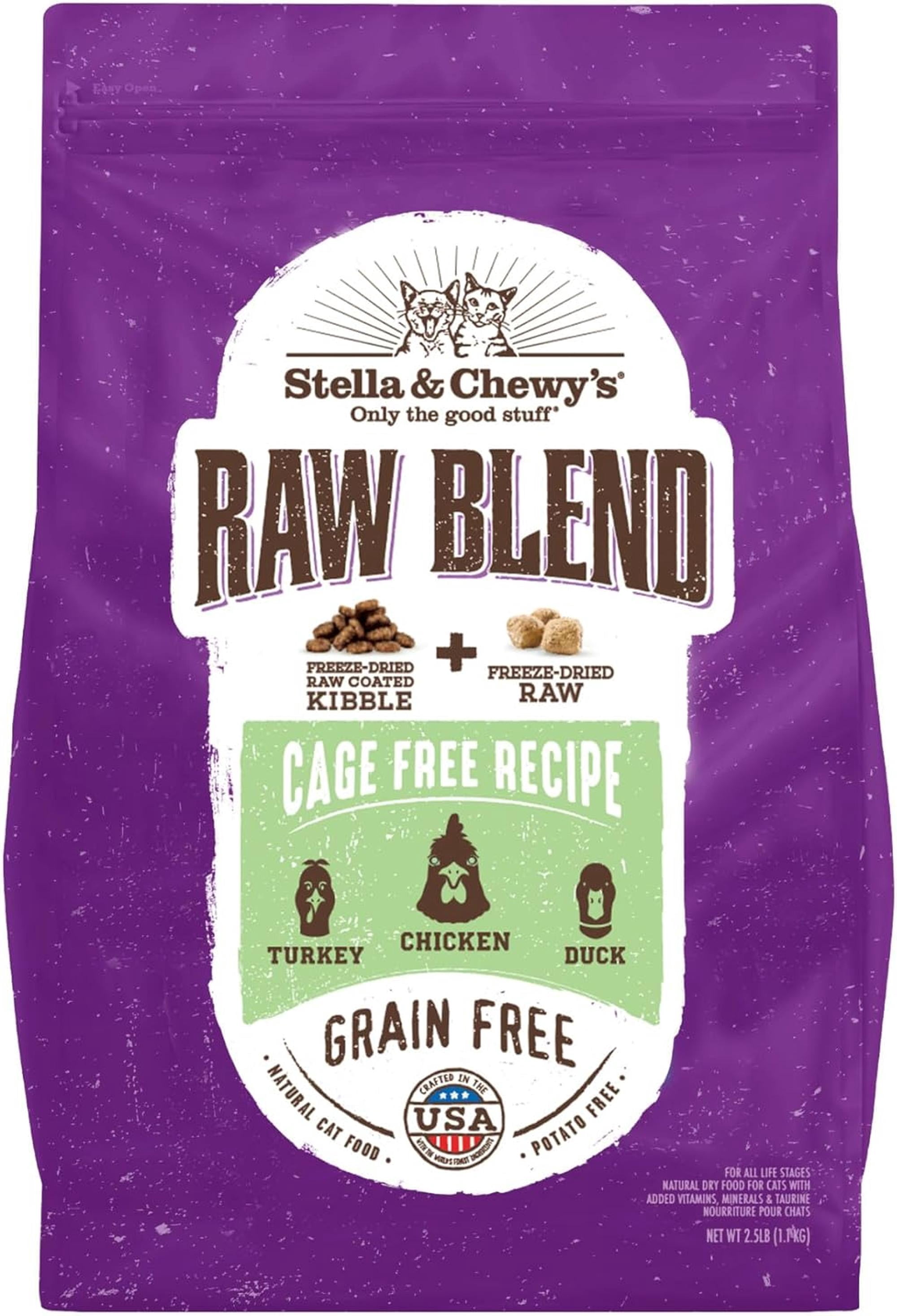 Stella & Chewy's Baked Kibble for Cats - Raw Blend Cage-Free Recipe - 2.5 Pound Bag