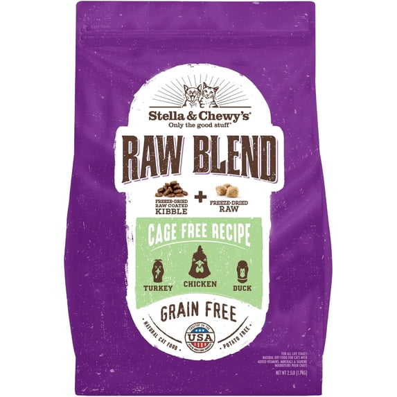 Stella & Chewy's Baked Kibble for Cats - Raw Blend Cage-Free Recipe - 2.5 Pound Bag