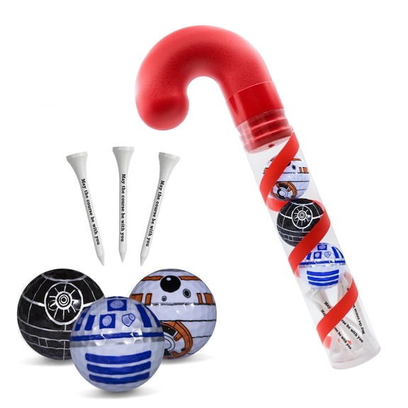 Space Wars Golf Balls and 10 Tees Golf Set in Candy Cane