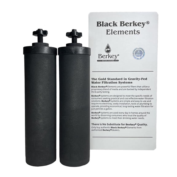 Berkey Authentic Black Berkey Purification Elements - Berkey Water Purifier Replacement Filters (Pack of 2)
