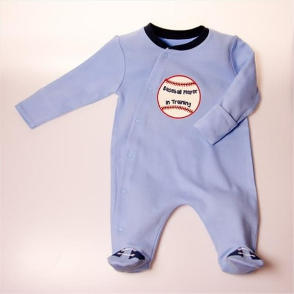 BBBASEBF03 Baseball Footie - Blue, 0-3 months