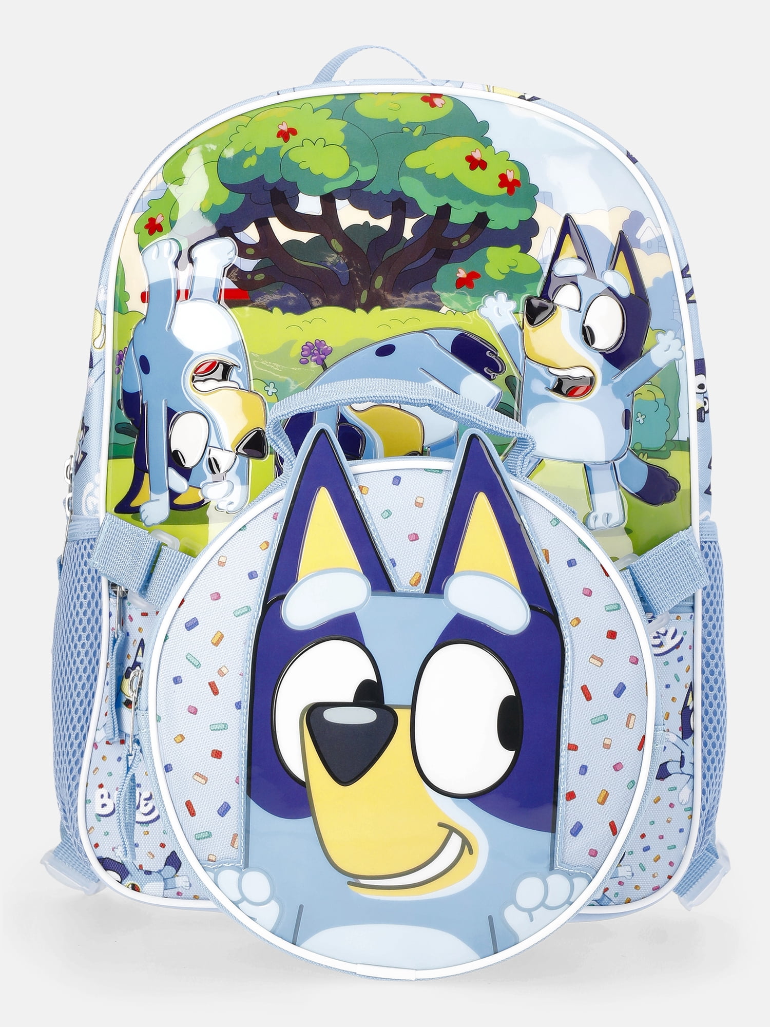 BBC Bluey 14" Toddler Backpack with Lunch kit - Blue