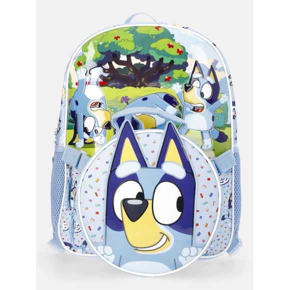 BBC Bluey 14" Toddler Backpack with Lunch kit - Blue