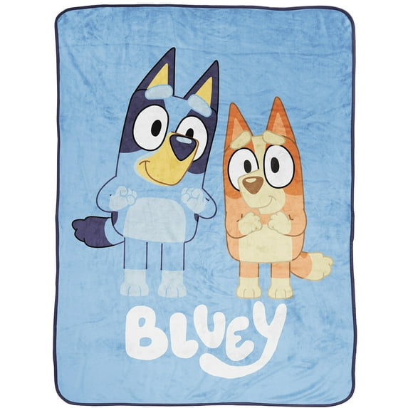BBC Bluey Again 46" x 60" Blue Throw Blanket, 100% Microfiber