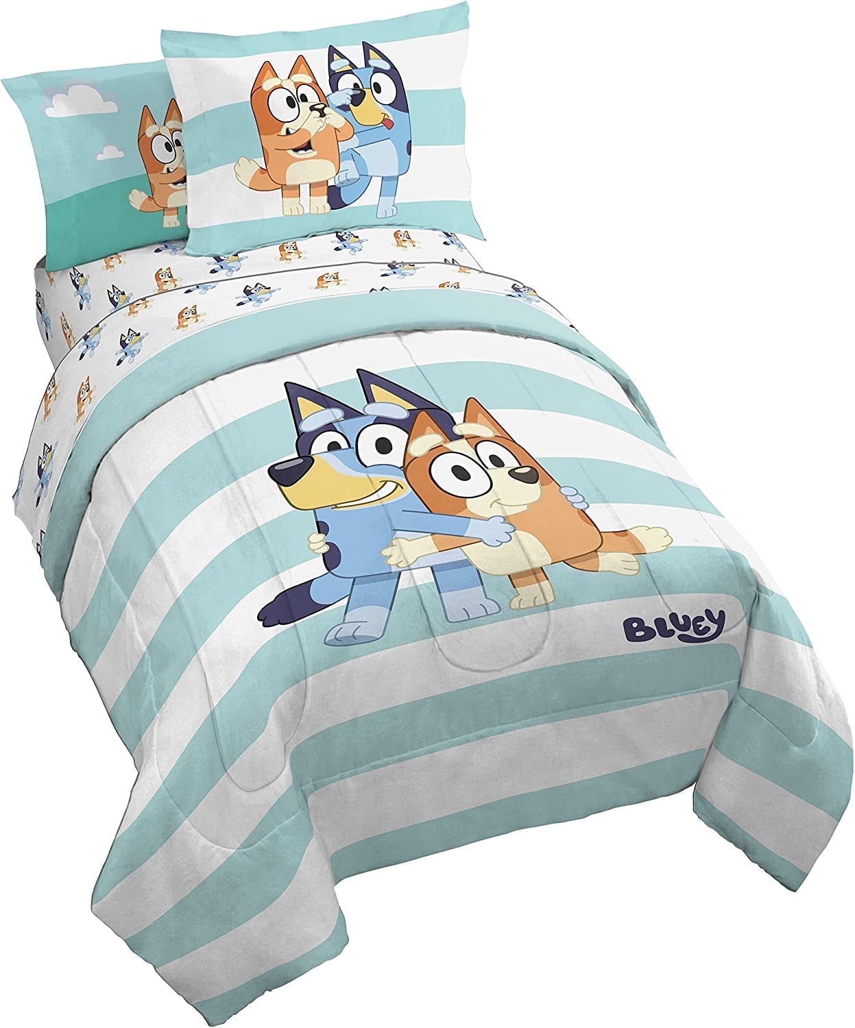Bluey and Bingo Kids Twin Bedding Set, Comforter, Sheets, Sham ...