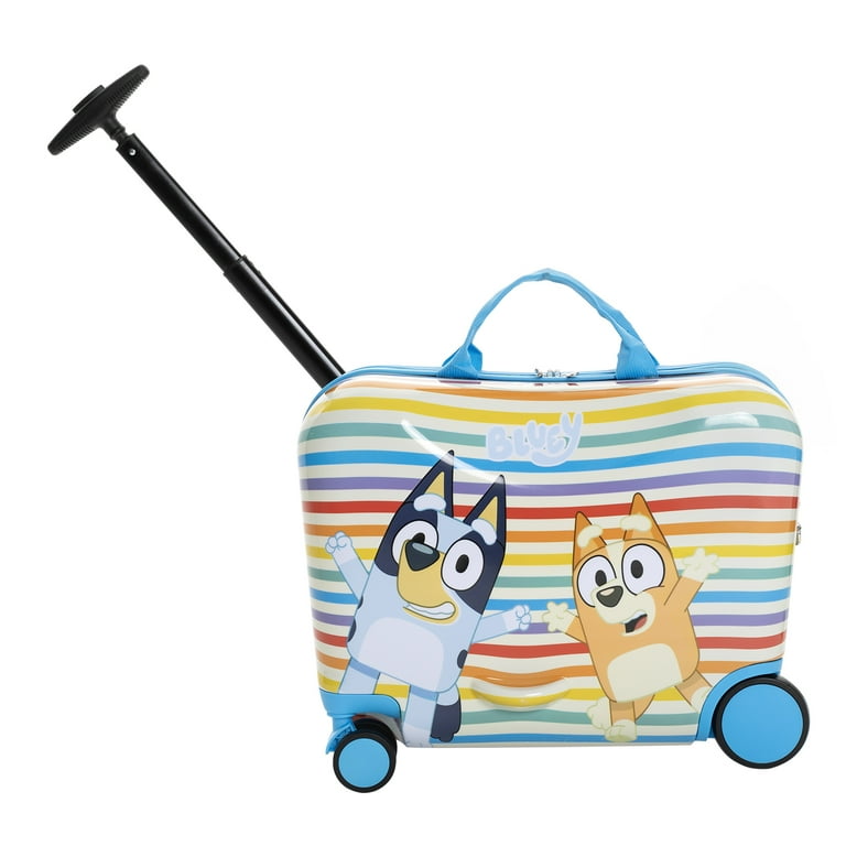 BBC Bluey Kid's Ride On Luggage Blue