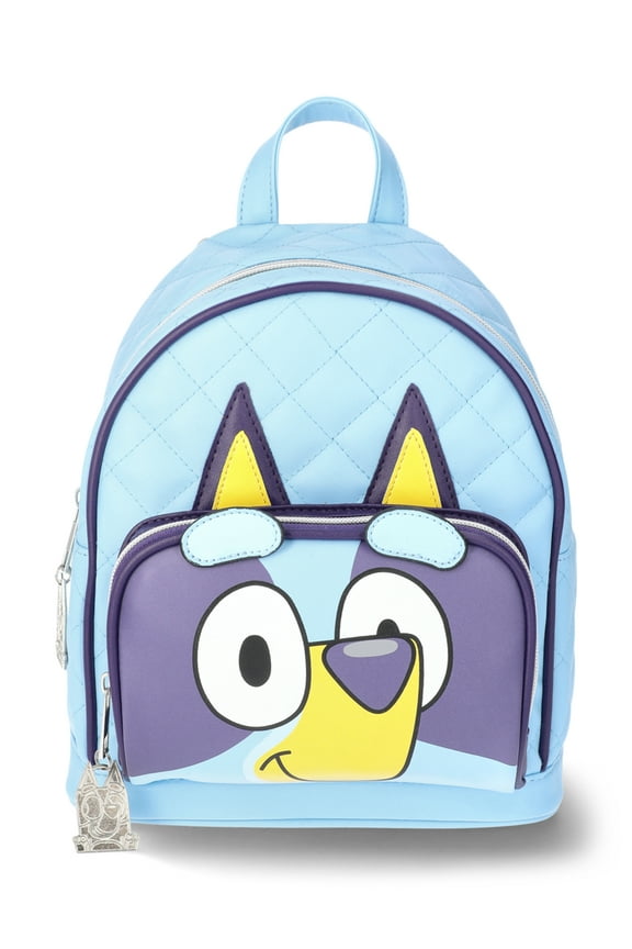 Bluey Women's Quilted Mini Backpack, Light Blue