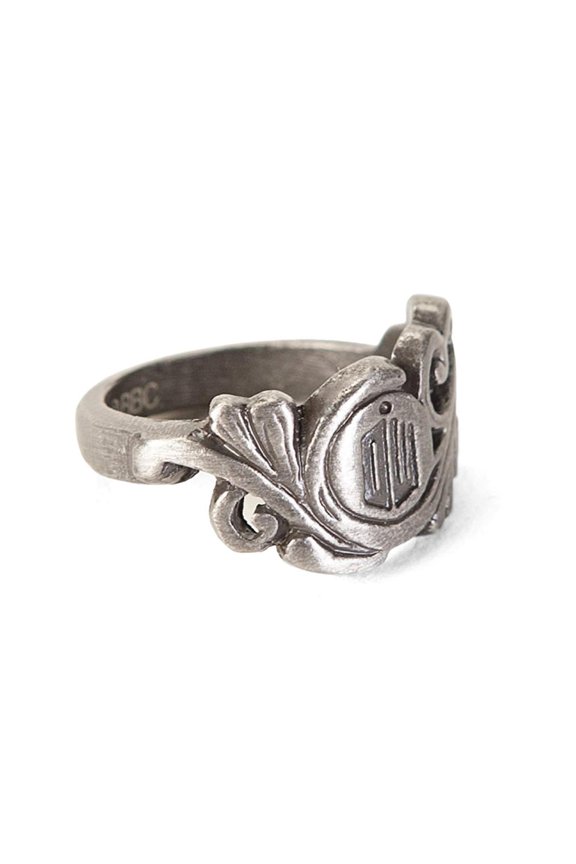 Doctor Who Small Scroll Deco Logo Ring: Size 6 Unisex