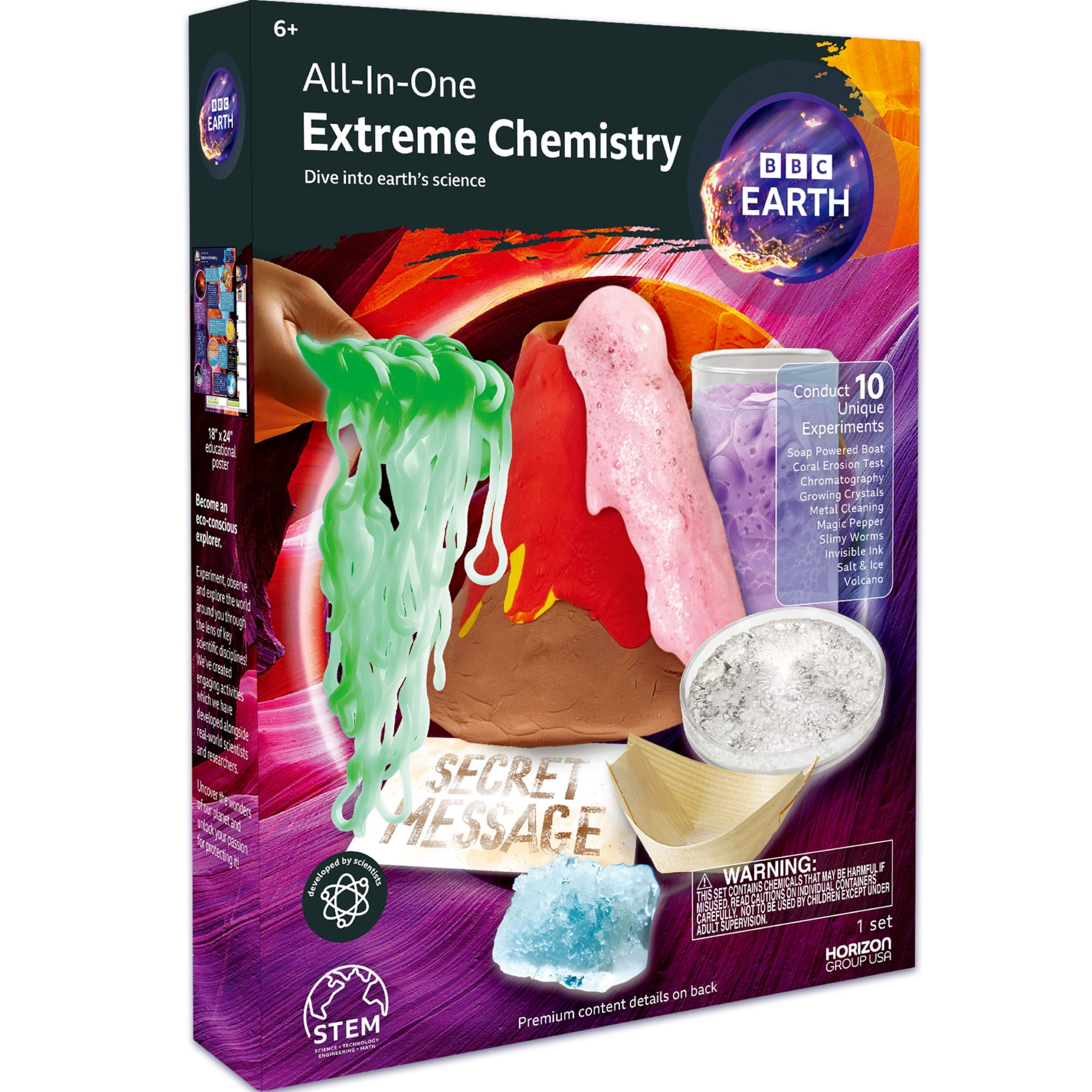 BBC Earth All-in-One Extreme Chemistry Set, Boys and Girls, Child, Ages 6+