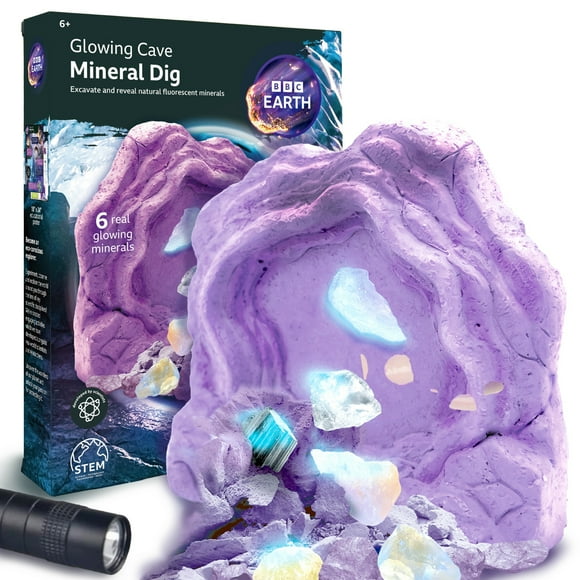 BBC Earth Glowing Cave Mineral Dig, Boys and Girls, Child, Ages 6+