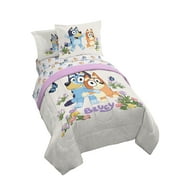 BBC Studios Bluey Garden 5 Piece Twin Size Kids Comforter Set with Sham - Super Soft Bedding for Kids