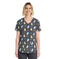 thumbnail image 1 of BBC Winter Bluey And Bingo Women's V-Neck Scrub Top, Sizes XS-3XL, 1 of 6
