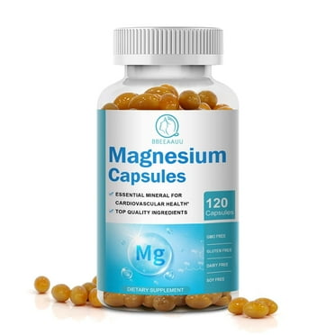 BBEEAAUU Magnesium Glycinate 500mg per Serving, Dietary Supplement for Muscle, Heart, Nerve and Bone Support, 120 Capsules, 60 Days Supply