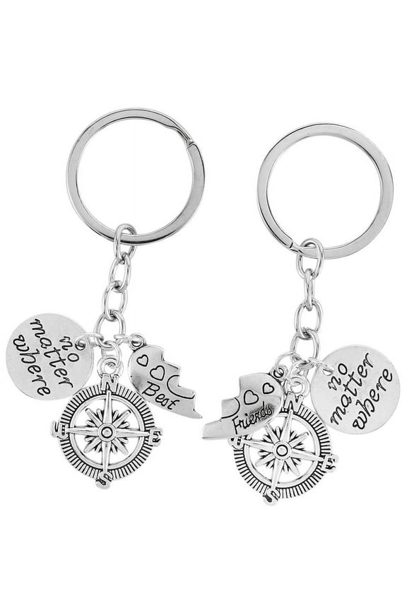BBF Best Friends keychains Friendship Love Gift Keyrings for Women (2pcs)