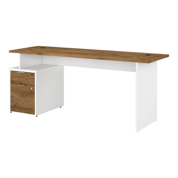 BBF Jamestown - Table - rectangular - fresh walnut - white, fresh walnut base